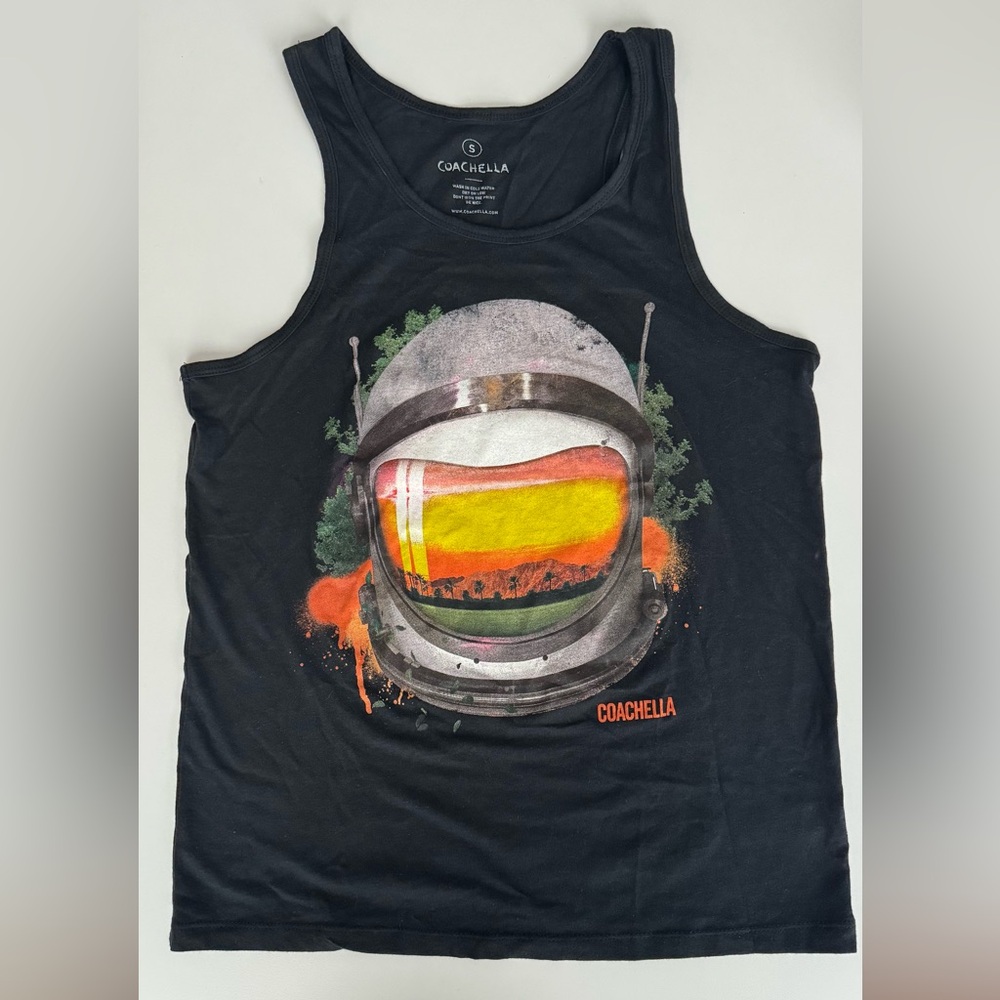 Coachella 2015 Lineup Black Tank Top with Astronaut Design